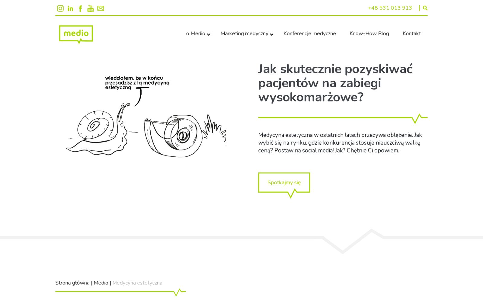 MEDIO, marketing medyczny dla gabinetów medycyny estetycznej: strona usługi