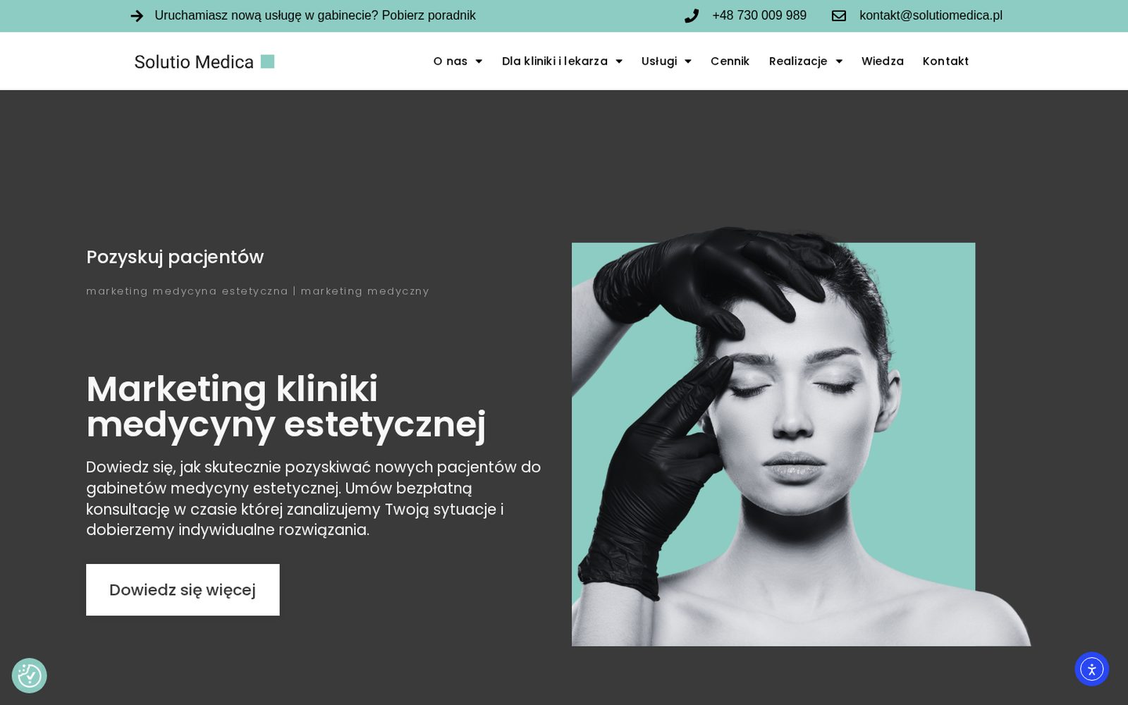 Solutio Medica, agencja marketingu medycznego: strona o marketingu medycyny estetycznej